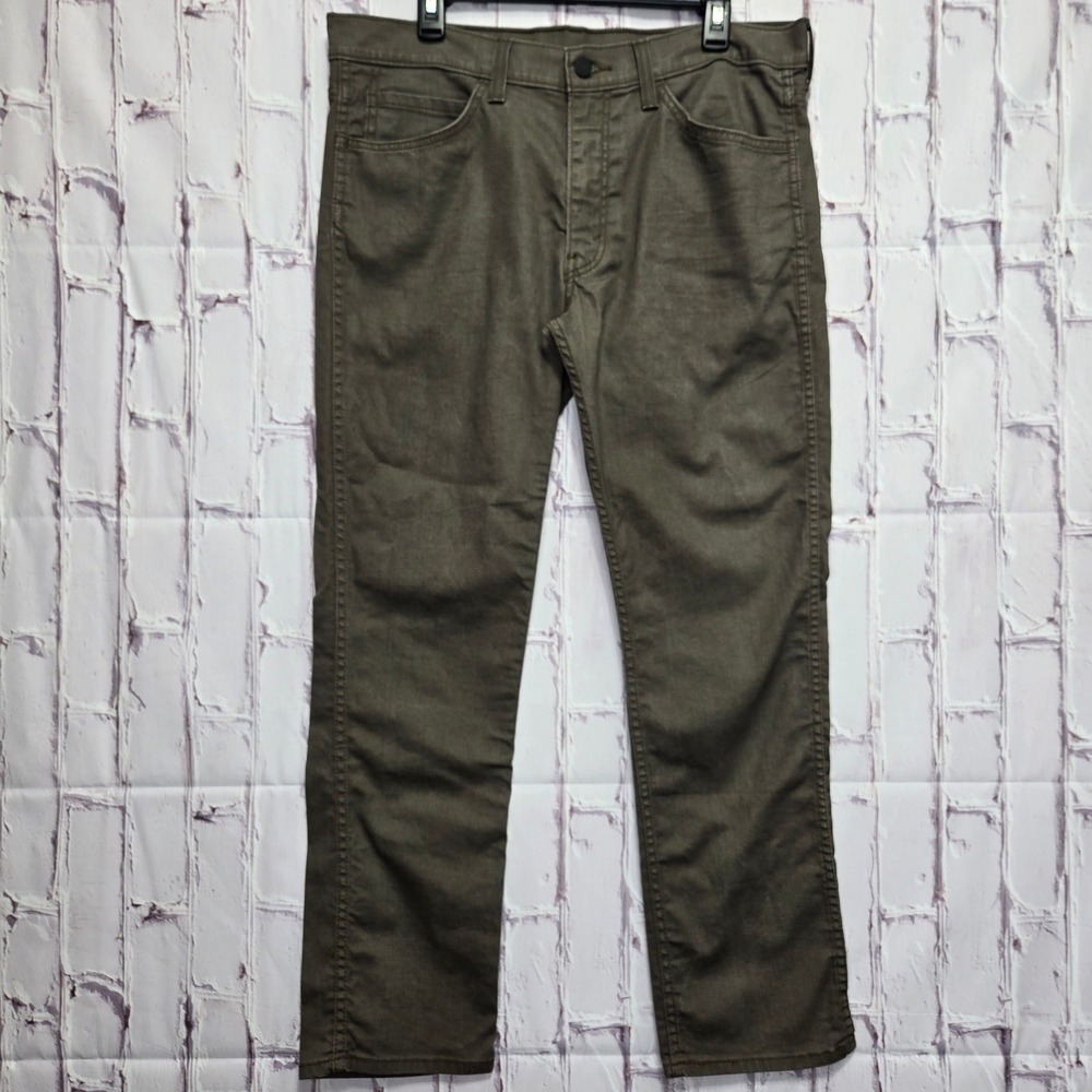 Levi's 511 Slim Fit Pants Olive Brown Khaki Stretchy Casual Trousers Mens 36x30